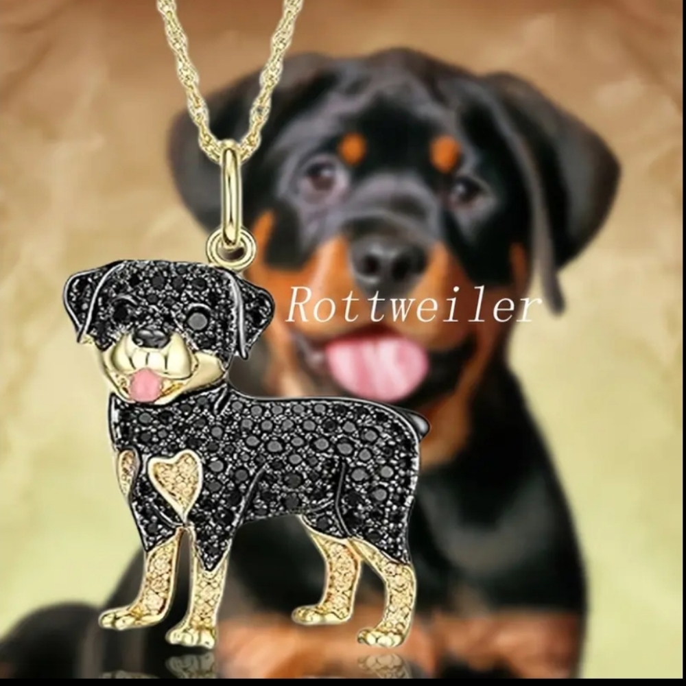 NEW! Cubic Zirconia Rottweiler Keychain/Bag 🎒👜 Charm & Pendant ~ 🎁 🐾 🐕